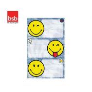 BSB Ετικέτες Αυτοκόλλητες Σχολικές 7.8x12.5cm Smiley 3 Φύλλα