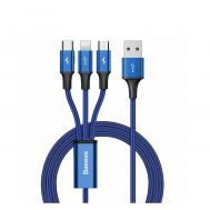 Baseus Rapid 3in1 Braided USB tType-C Cable 5A Μπλε 1.2m CAJS000003