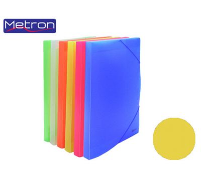 Metron Κουτί Αρχειοθέτησης με Λάστιχο 25x35x3cm Διάφανο Κίτρινο