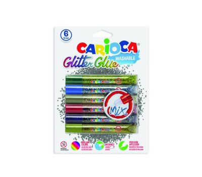 Κόλλα Carioca Glitter Glue Mix 10.5ml x 6 Χρώματα